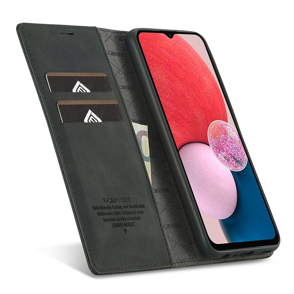 LC.IMEEKE Starkt magnetiskt sugsäcksskal för Samsung Galaxy A13 4G / A04 4G (164,4 x 76,3 x 9,1 mm), Välskyddat fallskyddande PU-läderfodral för mobil