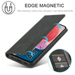 LC.IMEEKE Starkt magnetiskt sugsäcksskal för Samsung Galaxy A13 4G / A04 4G (164,4 x 76,3 x 9,1 mm), Välskyddat fallskyddande PU-läderfodral för mobil
