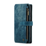 For Samsung Galaxy S21 FE 5G Phone Cases with Strap CASEME C30 Zipper Multiple Card Holder PU Leather Cover