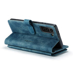 For Samsung Galaxy S21 FE 5G Phone Cases with Strap CASEME C30 Zipper Multiple Card Holder PU Leather Cover