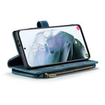 For Samsung Galaxy S21 FE 5G Phone Cases with Strap CASEME C30 Zipper Multiple Card Holder PU Leather Cover