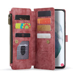 For Samsung Galaxy S22+ 5G Phone Cases with Strap CASEME C30 Zipper Multiple Card Holder PU Leather Cover