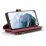For Samsung Galaxy S22+ 5G Phone Cases with Strap CASEME C30 Zipper Multiple Card Holder PU Leather Cover