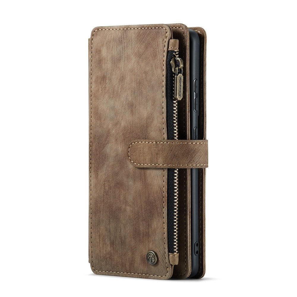 For Samsung Galaxy S22 5G Phone Cases with Strap CASEME C30 Zipper Multiple Card Holder PU Leather Cover