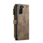 For Samsung Galaxy S22 5G Phone Cases with Strap CASEME C30 Zipper Multiple Card Holder PU Leather Cover