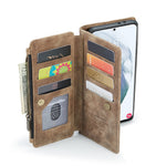 For Samsung Galaxy S22 5G Phone Cases with Strap CASEME C30 Zipper Multiple Card Holder PU Leather Cover