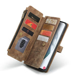 For Samsung Galaxy S22 5G Phone Cases with Strap CASEME C30 Zipper Multiple Card Holder PU Leather Cover