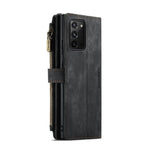 For Samsung Galaxy Note20 / Note20 5G Phone Cases with Strap CASEME C30 Zipper Multiple Card Holder PU Leather Cover