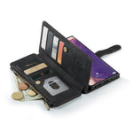 For Samsung Galaxy Note20 / Note20 5G Phone Cases with Strap CASEME C30 Zipper Multiple Card Holder PU Leather Cover