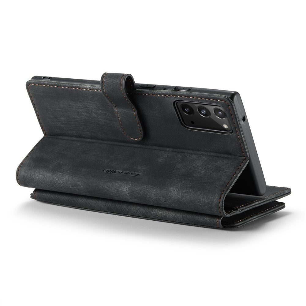 For Samsung Galaxy Note20 / Note20 5G Phone Cases with Strap CASEME C30 Zipper Multiple Card Holder PU Leather Cover