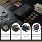For Samsung Galaxy Note20 / Note20 5G Phone Cases with Strap CASEME C30 Zipper Multiple Card Holder PU Leather Cover