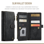 For Samsung Galaxy Note20 / Note20 5G Phone Cases with Strap CASEME C30 Zipper Multiple Card Holder PU Leather Cover