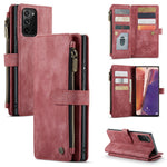 For Samsung Galaxy Note20 / Note20 5G Phone Cases with Strap CASEME C30 Zipper Multiple Card Holder PU Leather Cover