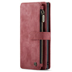 For Samsung Galaxy Note 10 Phone Cases with Strap CASEME C30 Zipper Multiple Card Holder PU Leather Cover