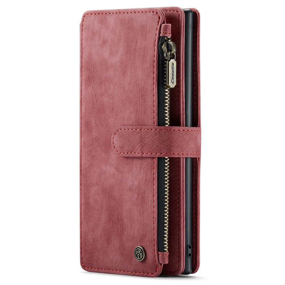 For Samsung Galaxy Note 10 Phone Cases with Strap CASEME C30 Zipper Multiple Card Holder PU Leather Cover