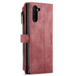 For Samsung Galaxy Note 10 Phone Cases with Strap CASEME C30 Zipper Multiple Card Holder PU Leather Cover