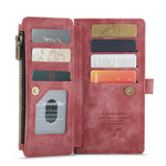 For Samsung Galaxy Note 10 Phone Cases with Strap CASEME C30 Zipper Multiple Card Holder PU Leather Cover
