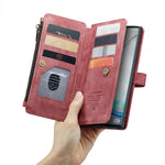 For Samsung Galaxy Note 10 Phone Cases with Strap CASEME C30 Zipper Multiple Card Holder PU Leather Cover