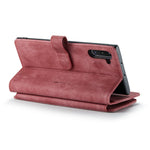 For Samsung Galaxy Note 10 Phone Cases with Strap CASEME C30 Zipper Multiple Card Holder PU Leather Cover