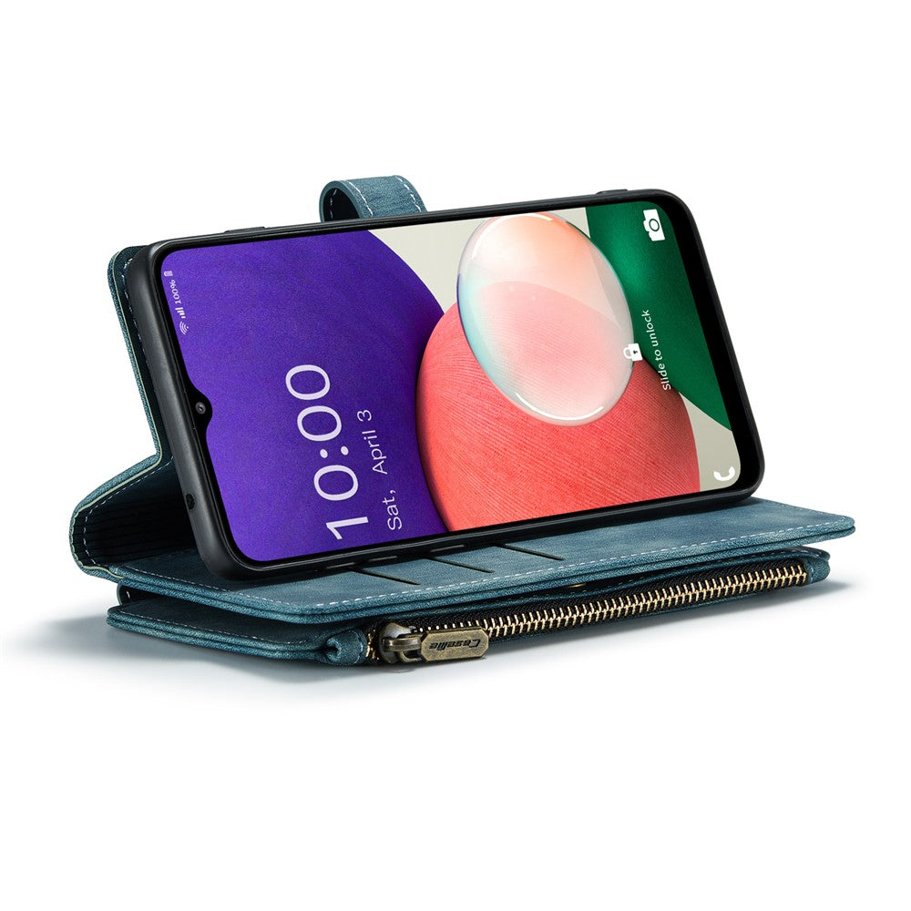 Til Samsung Galaxy A22 5G (EU) Telefonetuier med Rem CASEME C30 Lynlås Flere Kortlommer PU Læder Cover