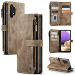 For Samsung Galaxy A32 5G / M32 5G Phone Cases with Strap CASEME C30 Zipper Multiple Card Holder PU Leather Cover
