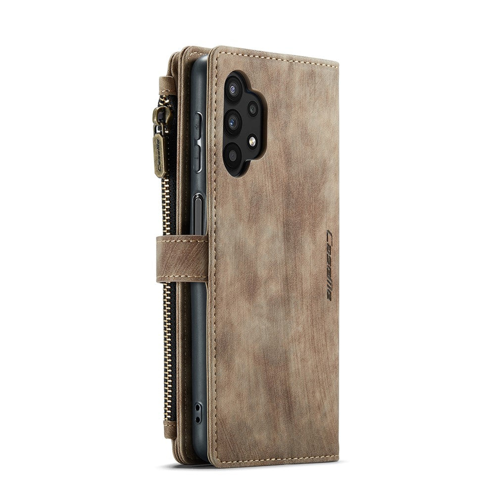 For Samsung Galaxy A32 5G / M32 5G Phone Cases with Strap CASEME C30 Zipper Multiple Card Holder PU Leather Cover
