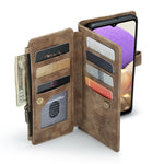 For Samsung Galaxy A32 5G / M32 5G Phone Cases with Strap CASEME C30 Zipper Multiple Card Holder PU Leather Cover