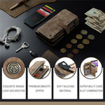 For Samsung Galaxy A32 5G / M32 5G Phone Cases with Strap CASEME C30 Zipper Multiple Card Holder PU Leather Cover