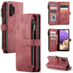 For Samsung Galaxy A32 5G / M32 5G Phone Cases with Strap CASEME C30 Zipper Multiple Card Holder PU Leather Cover