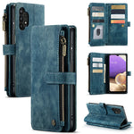 For Samsung Galaxy A32 5G / M32 5G Phone Cases with Strap CASEME C30 Zipper Multiple Card Holder PU Leather Cover