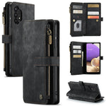 For Samsung Galaxy A32 5G / M32 5G Phone Cases with Strap CASEME C30 Zipper Multiple Card Holder PU Leather Cover