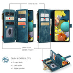 For Samsung Galaxy A51 4G SM-A515 Phone Cases with Strap CASEME C30 Zipper Multiple Card Holder PU Leather Cover