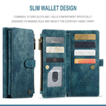 For Samsung Galaxy A51 4G SM-A515 Phone Cases with Strap CASEME C30 Zipper Multiple Card Holder PU Leather Cover