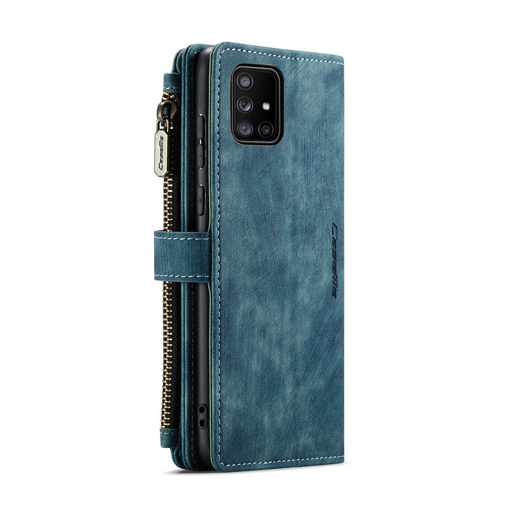 For Samsung Galaxy A51 4G SM-A515 Phone Cases with Strap CASEME C30 Zipper Multiple Card Holder PU Leather Cover