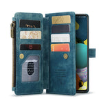 For Samsung Galaxy A51 4G SM-A515 Phone Cases with Strap CASEME C30 Zipper Multiple Card Holder PU Leather Cover