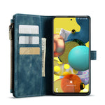 For Samsung Galaxy A51 4G SM-A515 Phone Cases with Strap CASEME C30 Zipper Multiple Card Holder PU Leather Cover