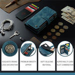For Samsung Galaxy A51 4G SM-A515 Phone Cases with Strap CASEME C30 Zipper Multiple Card Holder PU Leather Cover