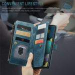 For Samsung Galaxy A51 4G SM-A515 Phone Cases with Strap CASEME C30 Zipper Multiple Card Holder PU Leather Cover