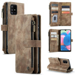 For Samsung Galaxy A51 4G SM-A515 Phone Cases with Strap CASEME C30 Zipper Multiple Card Holder PU Leather Cover