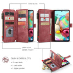 Til Samsung Galaxy A71 4G SM-A715 Telefonetuier med Rem CASEME C30 Lynlås Flere Kortrum PU Læder Cover