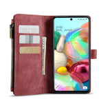 Til Samsung Galaxy A71 4G SM-A715 Telefonetuier med Rem CASEME C30 Lynlås Flere Kortrum PU Læder Cover