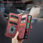 Til Samsung Galaxy A71 4G SM-A715 Telefonetuier med Rem CASEME C30 Lynlås Flere Kortrum PU Læder Cover
