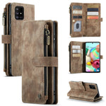 Til Samsung Galaxy A71 4G SM-A715 Telefonetuier med Rem CASEME C30 Lynlås Flere Kortrum PU Læder Cover