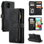 Til Samsung Galaxy A71 4G SM-A715 Telefonetuier med Rem CASEME C30 Lynlås Flere Kortrum PU Læder Cover