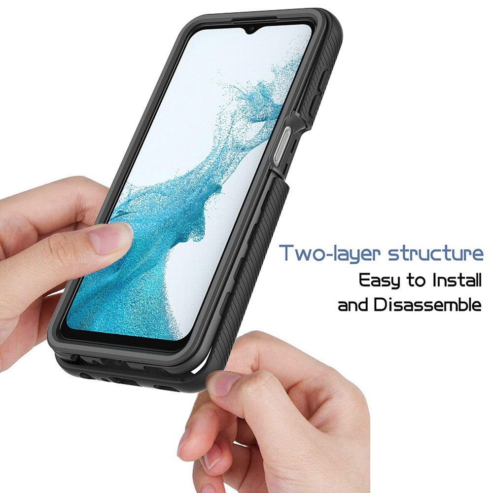 For Samsung Galaxy A23 5G (Global Version) / 4G Phone Case 3 in 1 TPU + PC Phone Cover with PET Screen Protector