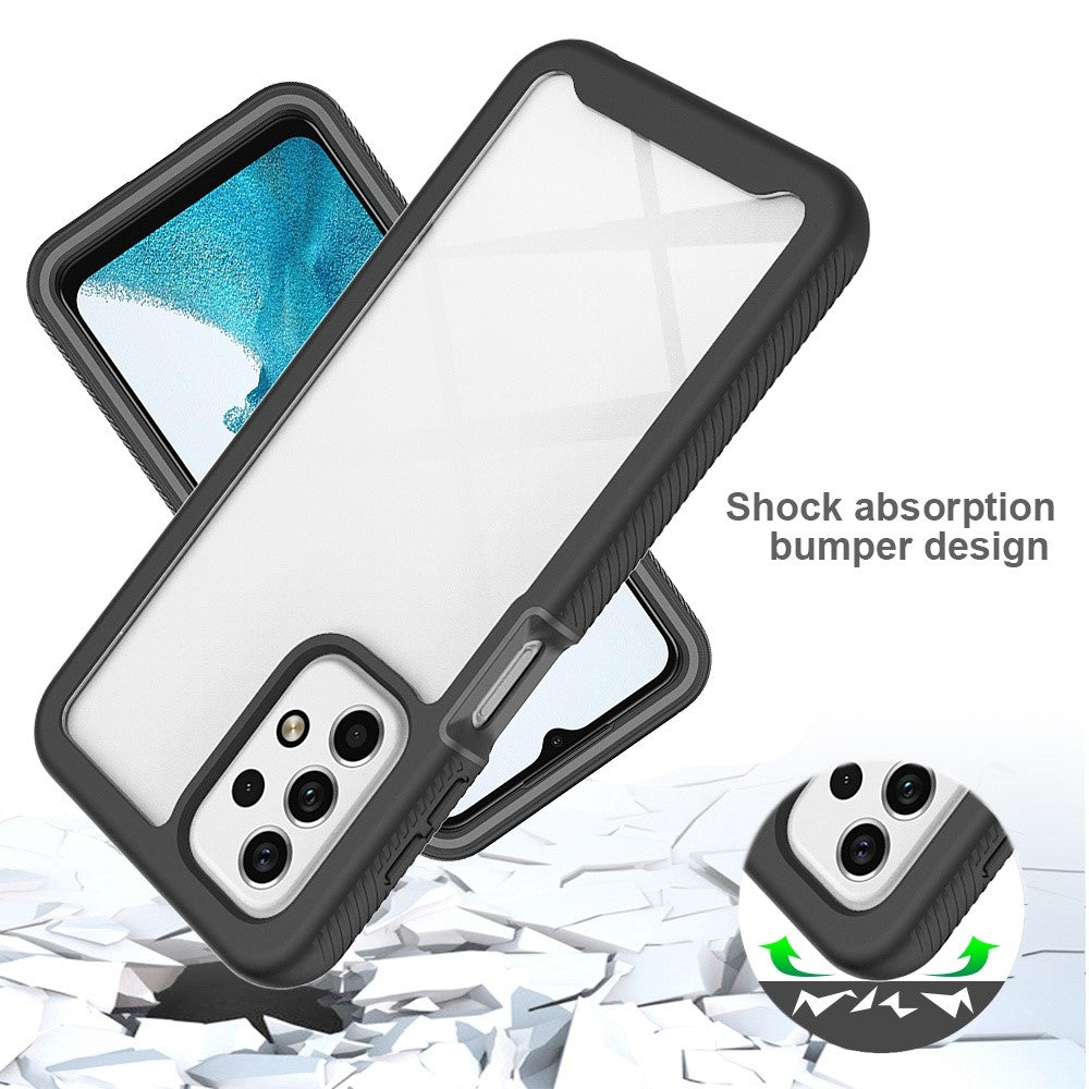 For Samsung Galaxy A23 5G (Global Version) / 4G Phone Case 3 in 1 TPU + PC Phone Cover with PET Screen Protector