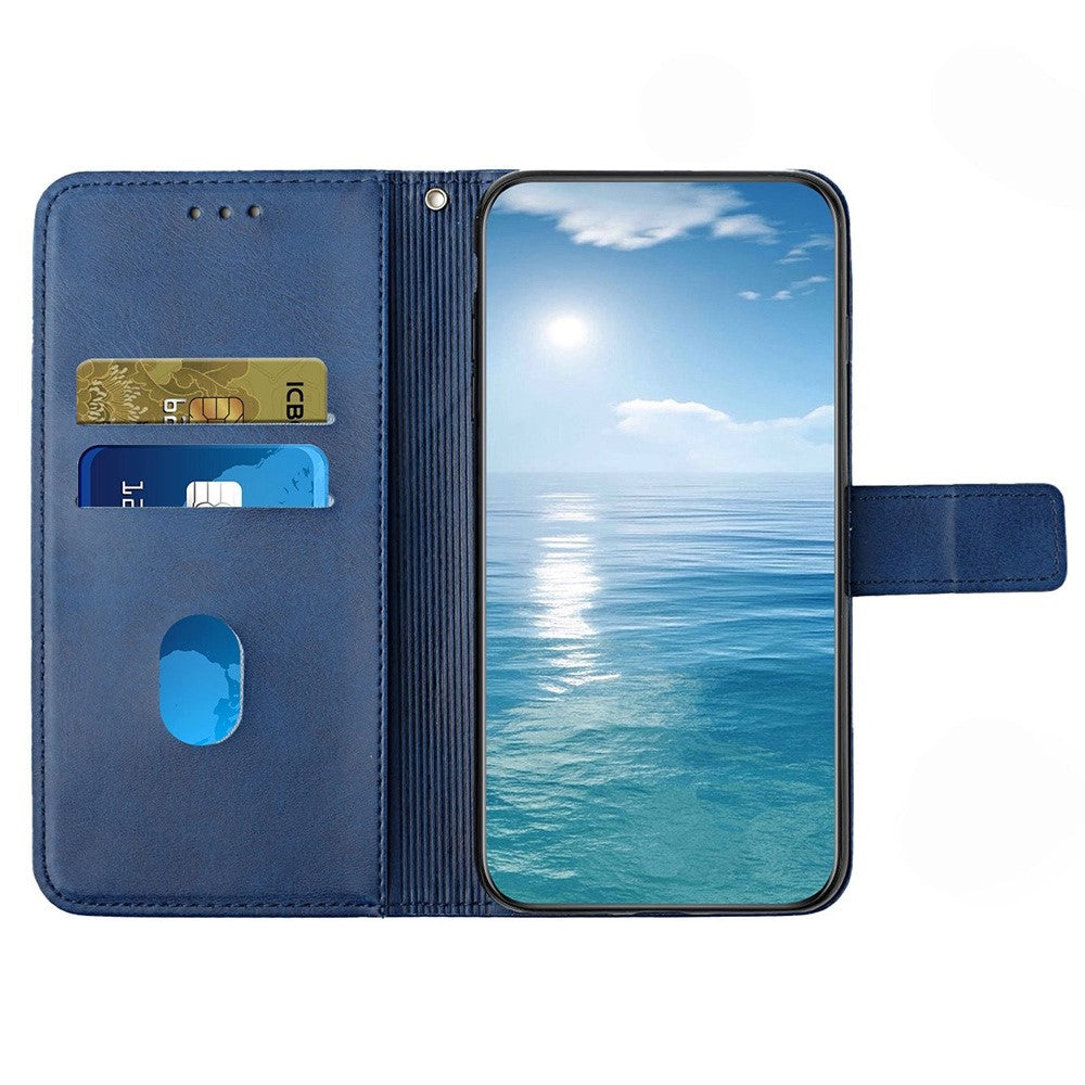 Ensfarvet linjeaftryk PU-lædertelefoncover til Samsung Galaxy A13 4G, Folio Flip Wallet Foldbart Stand Design Telefonetui