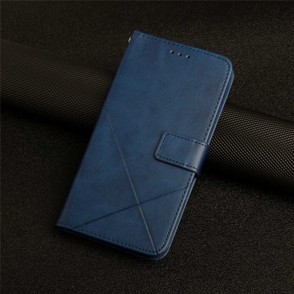 Ensfarvet linjeaftryk PU-lædertelefoncover til Samsung Galaxy A13 4G, Folio Flip Wallet Foldbart Stand Design Telefonetui