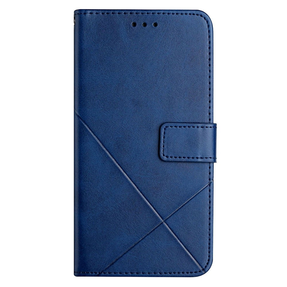 Ensfarvet linjeaftryk PU-lædertelefoncover til Samsung Galaxy A13 4G, Folio Flip Wallet Foldbart Stand Design Telefonetui