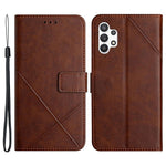 Ensfarvet linjeaftryk PU-lædertelefoncover til Samsung Galaxy A13 4G, Folio Flip Wallet Foldbart Stand Design Telefonetui
